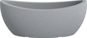 Jardiniere Ovale per Piante - 58 - Colore: Grigio Stony - Realizzato con plastica riciclata per esterni
