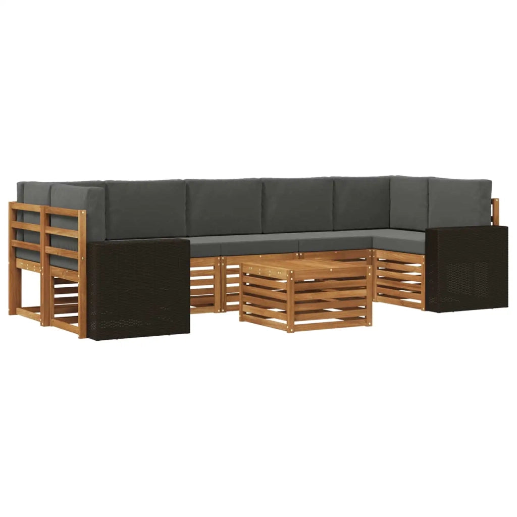 Set di divani da esterno 8 pz Naturale e Antracite 3384153