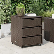 Armadietto Portaoggetti Giardino Marrone 55x59x69cm Polyrattan 365556