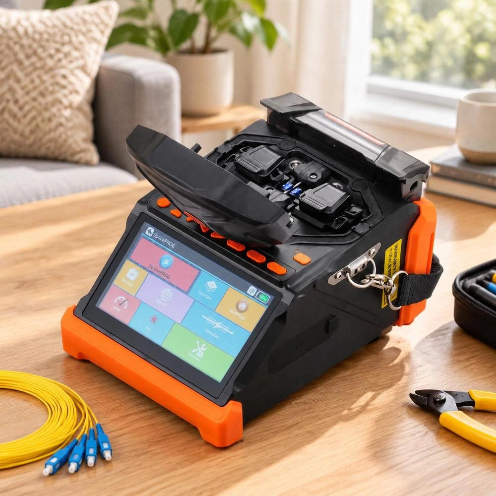 Fiber Optic Splicer, 6 Motors, Fusion Splicer, Core/cladding Alignment, 6s Splicing Time, 13s Heating Time, Touchscreen, 3-in-1 Fusion Splicer, 7800 MAh Battery For SM MM DS NZDS