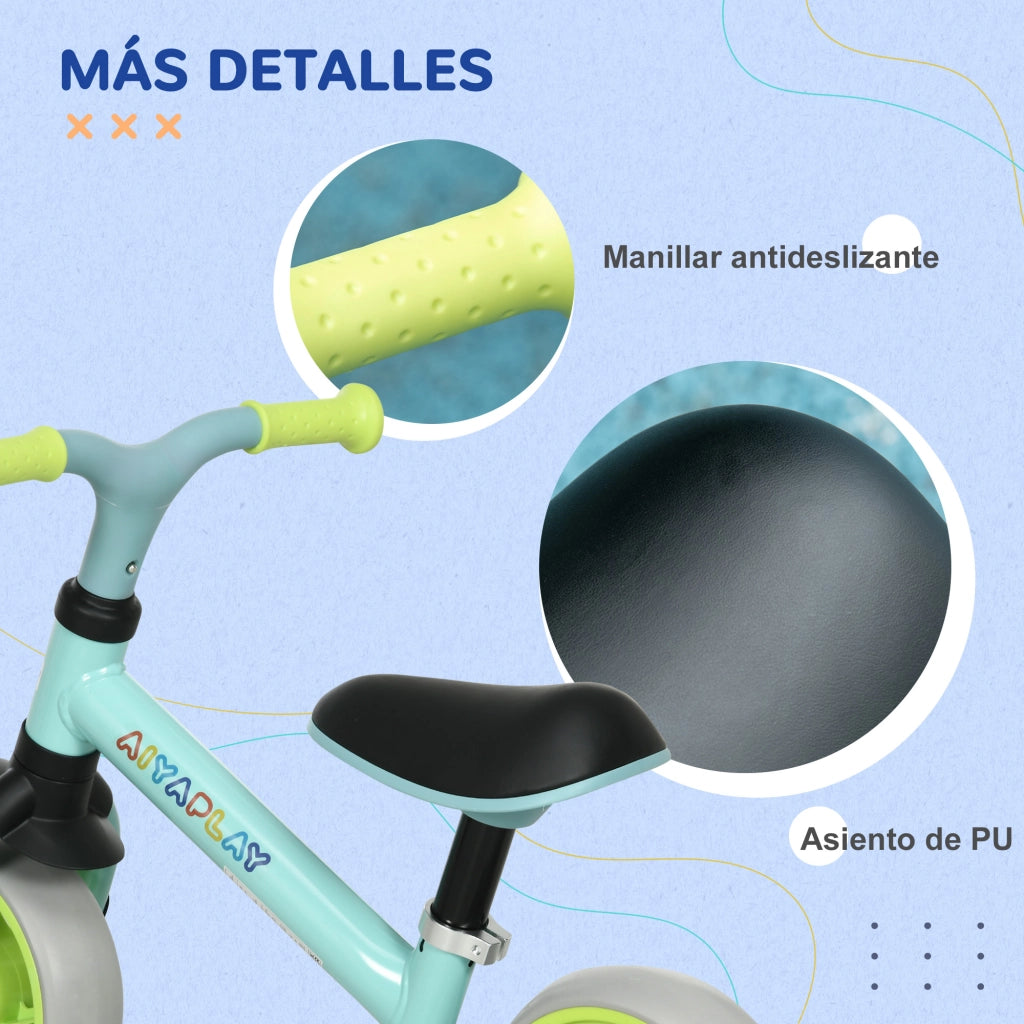 Bicicletta di Equilibrio per Bambini 18-48 Mesi ¨C zephmum ¨C Verde e Turchese 66.5x34x47 cm