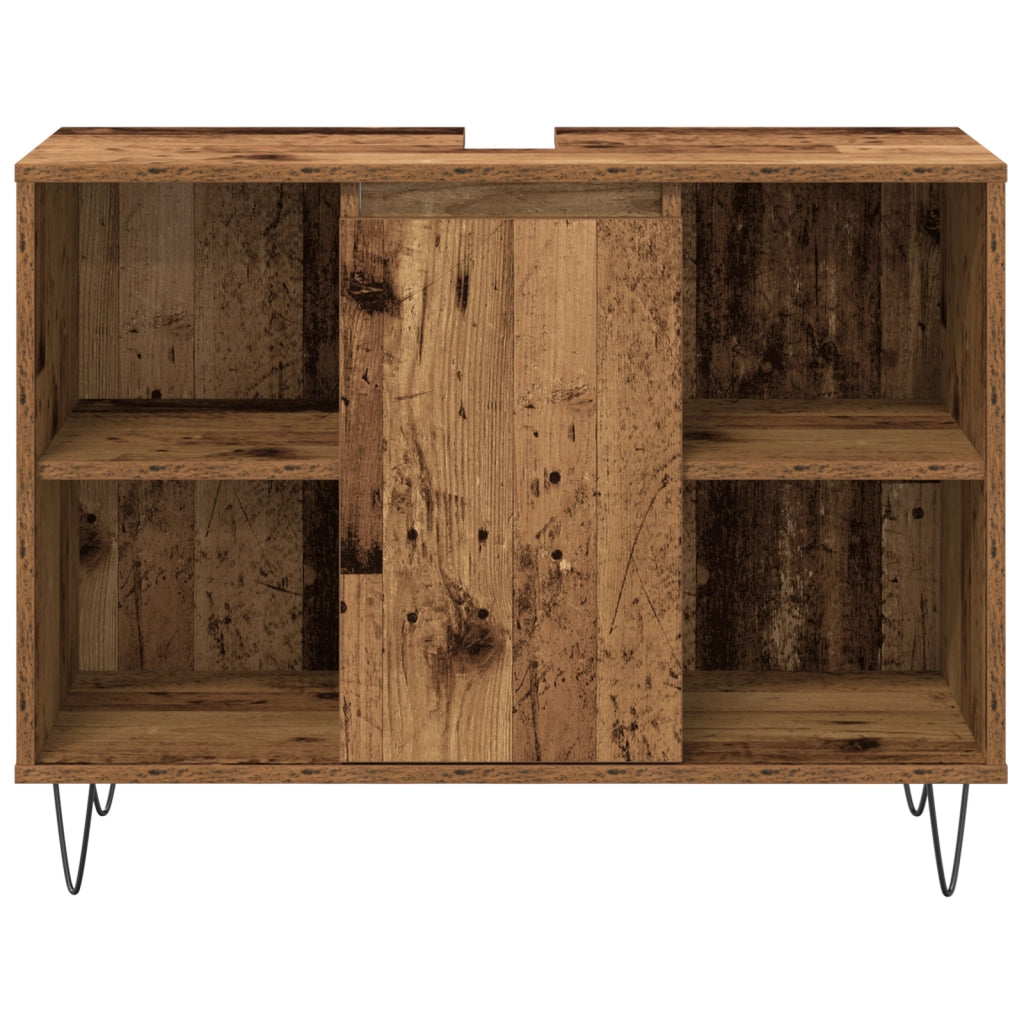 Set di Mobili per Bagno 3 Pezzi Legno Invecchiato Legno Ingegnerizzato