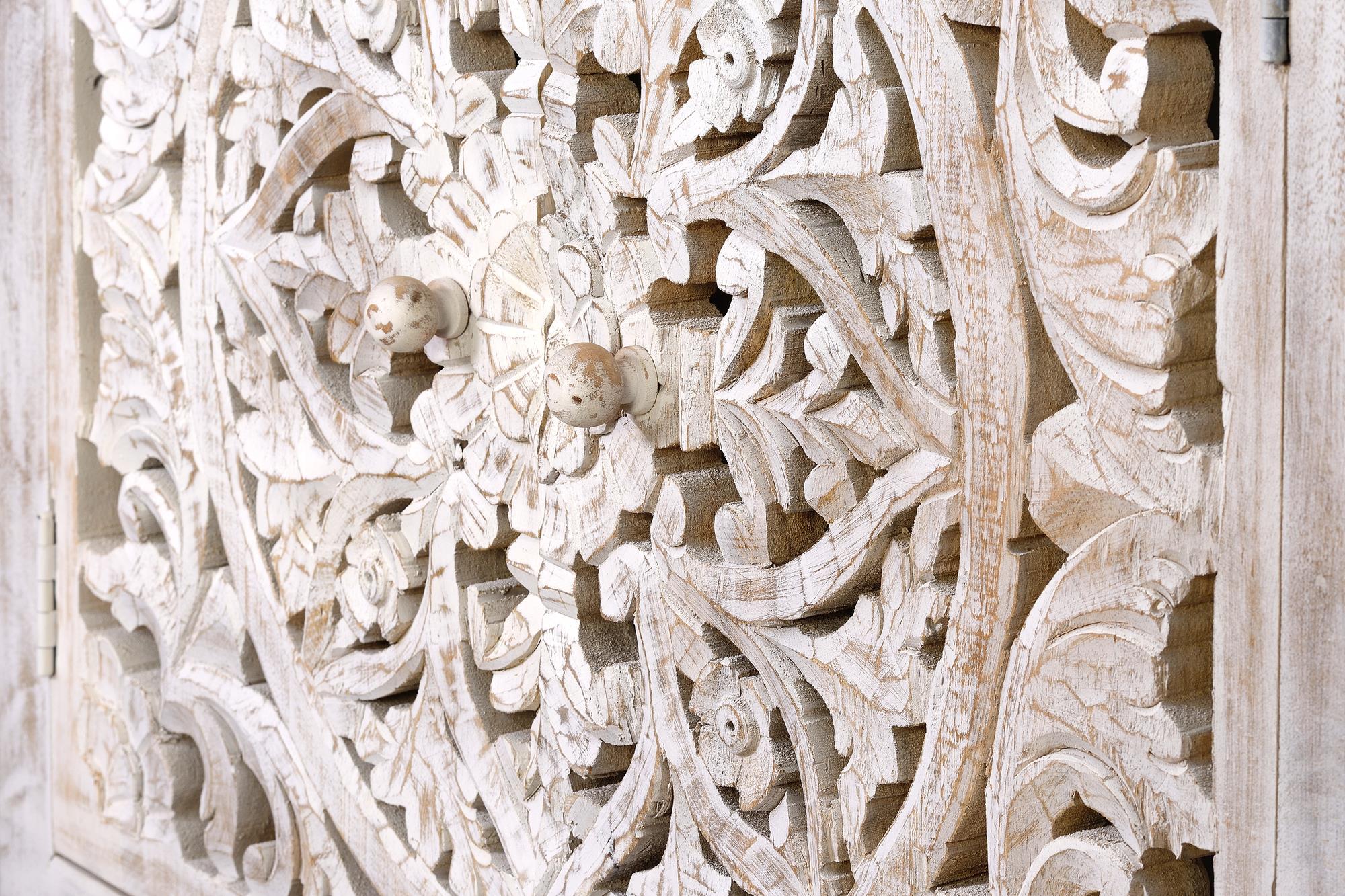 MYKONOS-Consolle a due ante  in massello di mango