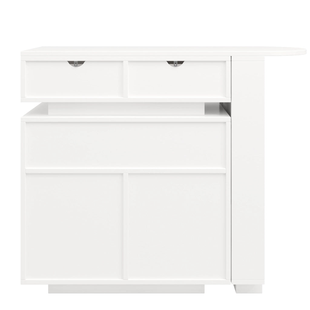 Stehtisch ausziehbar e girevole con LED; 115-183x40x99;5 cm; bianco