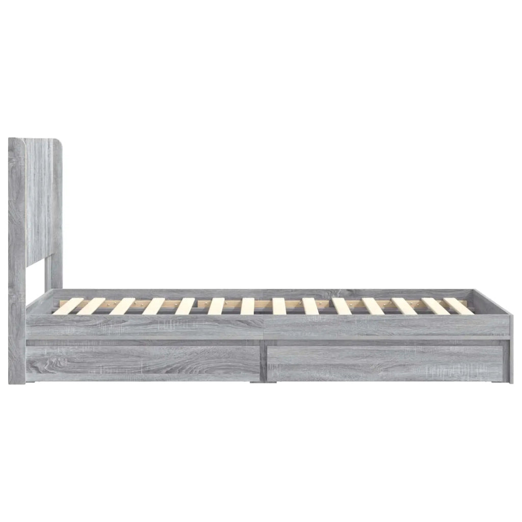 Struttura del letto con stoccaggio e testata Grigio Sonoma 3414060
