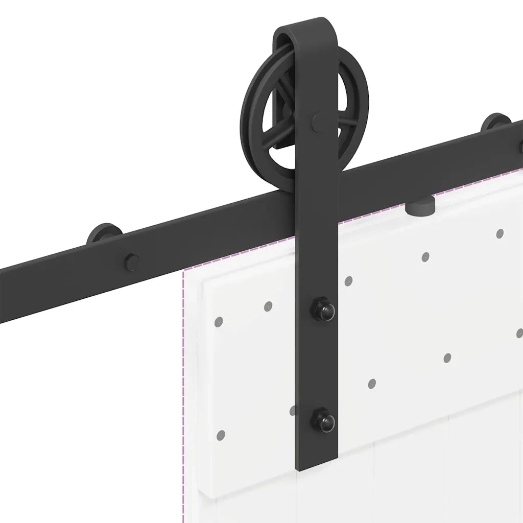 Kit di Binari per Porte Scorrevoli 200 cm Acciaio Nero CFW1814738