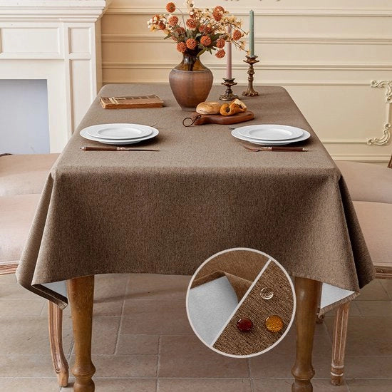 Tavolo con finitura in lino, lavabile, impermeabile, per sala da pranzo, giardino, festa, matrimonio o casa, 40 x 60 cm - Miele