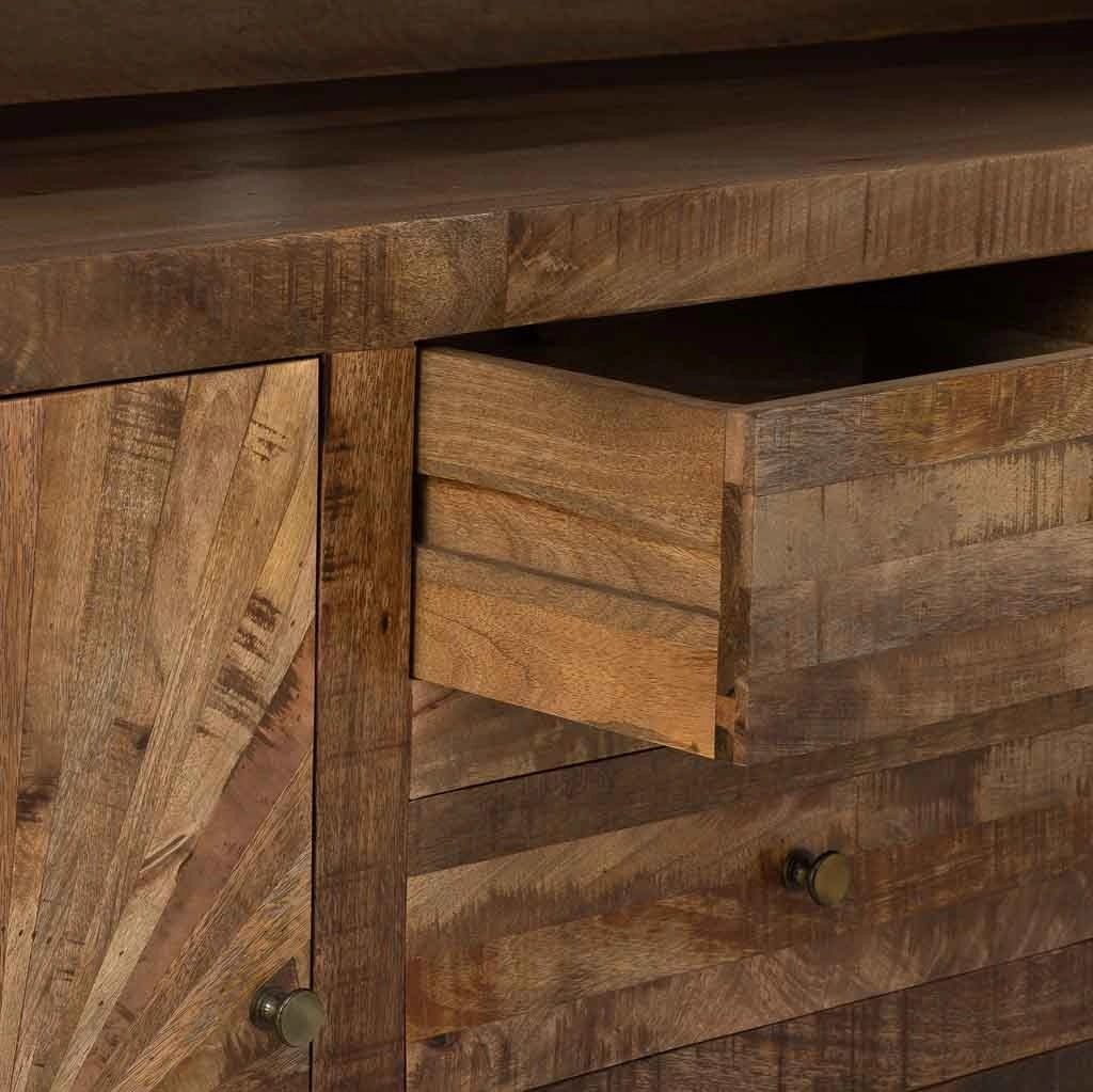 Credenza in legno naturale 165x41x94