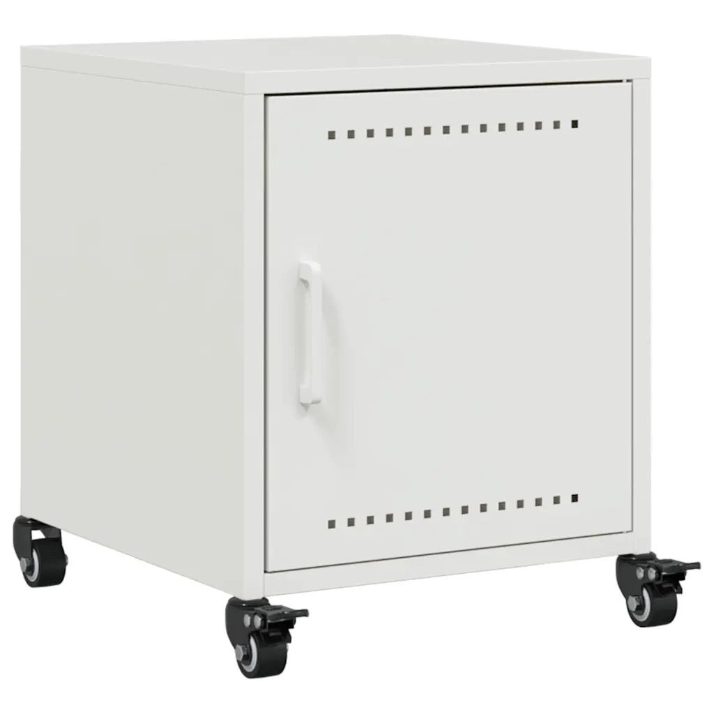 Set di 2 Comodini | Armadio da Notte | Mobiletto da notte Bianchi 36x39x43,5 cm in Acciaio