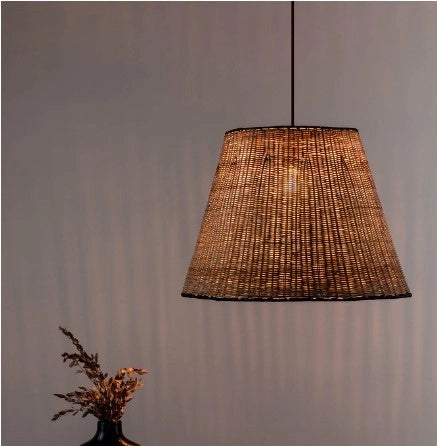 SUMBA Lampada sospensione nera/ratan