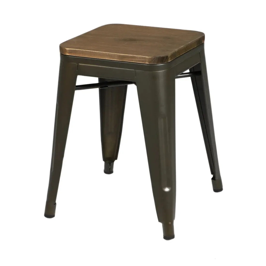 Set di 4 sgabelli in stile industriale in metallo, colore grigio - Collezione FACTORY.