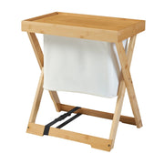 Tavolo da picnic in bambù e poliestere 53 x 48 x 32 cm crema naturale e nero 03_0011043