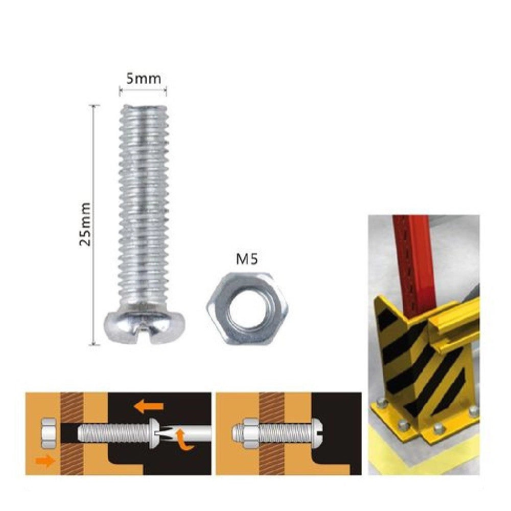 Trade Shop - Set 12 Pz Viti Vite Testa A Croce Tonda 5x25mm Con Dadi Dado Esagonale M5 90969 -