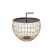Tavolino Art Deco 510 in metallo nero e oro