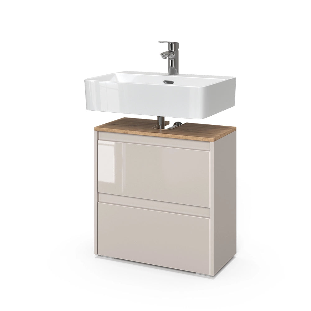 Vicco Mobile sottolavabo per bagno Cashmere/Artigianale 60.1 x 62 cm con 2 cassetti