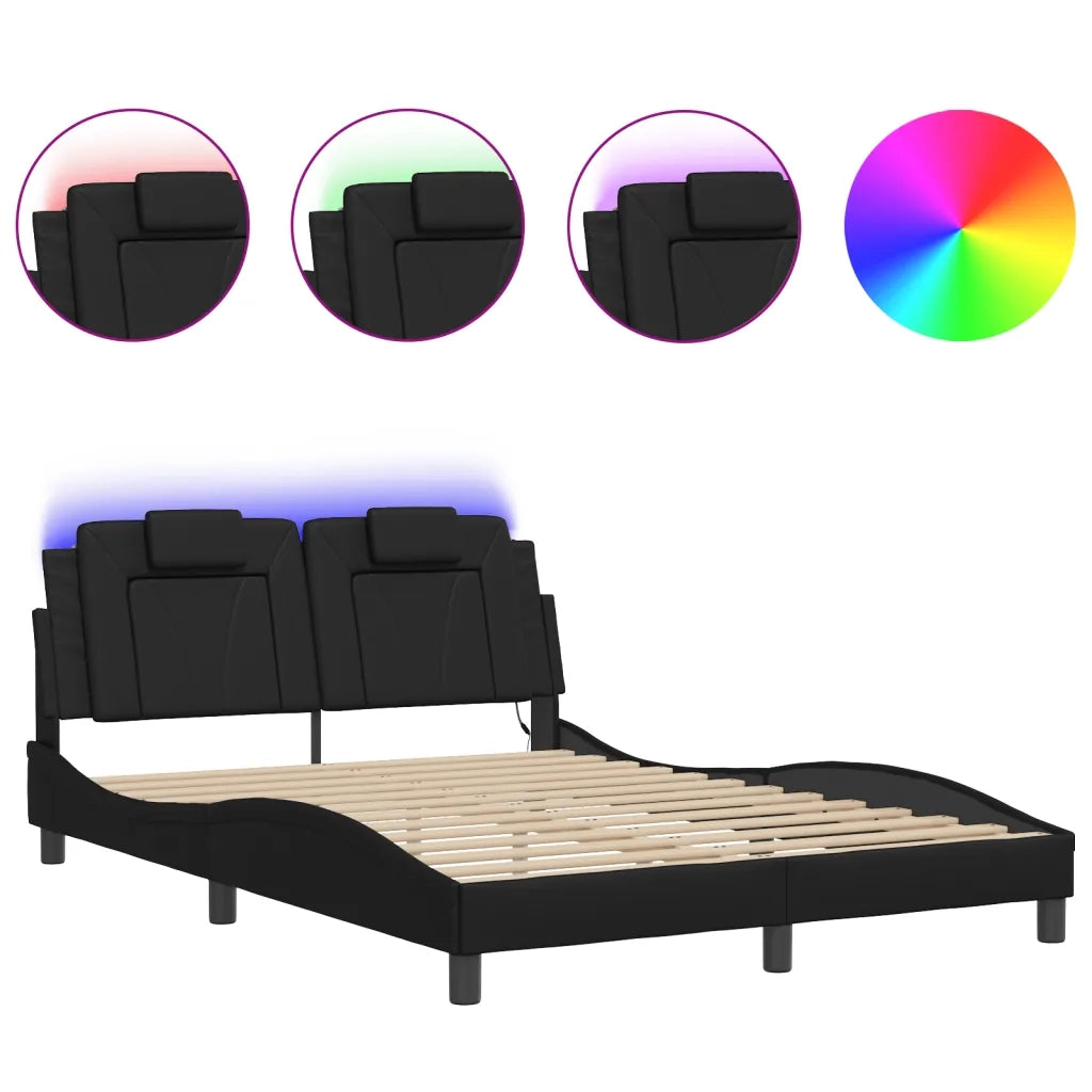 Giroletto Viana con LED senza Materasso Nero 120x200 cm 3214008