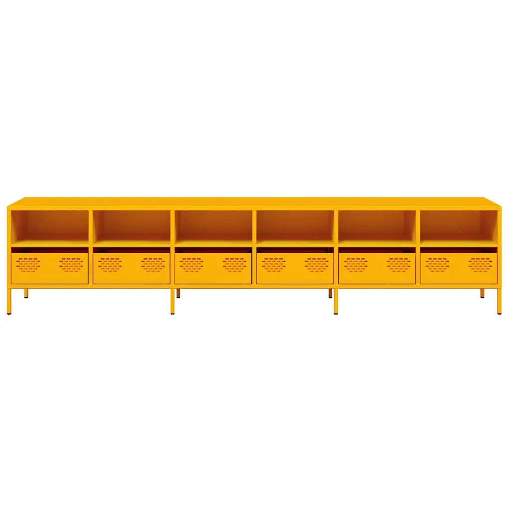 Mobile TV Giallo Senape 202x39x43,5cm Acciaio Laminato a Freddo 3307158