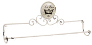 Biscottini Portasciugamani da muro "Le Bain" in ferro battuto finitura Shabby 70x9,5x27,5 cm
