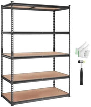 Magazzino a 5 Livelli in Piedi - Rastrelliere - Stante - Rastrelliera Metallica - 90x30x182,88 cm - Massimo 181kg per Scaffalatura - Carico Totale 900kg - Nero/Marrone