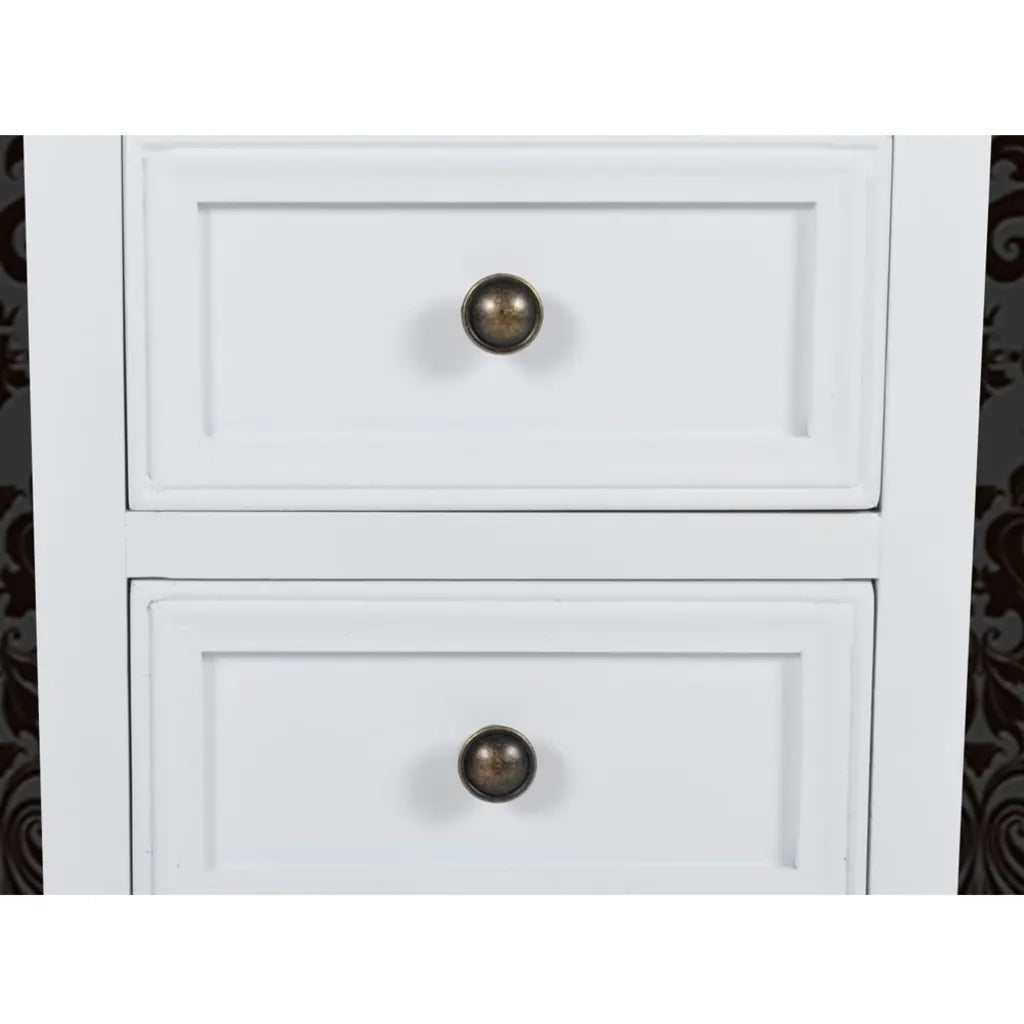 Comodini 2 pz con 2 Cassetti in MDF Bianchi 60638