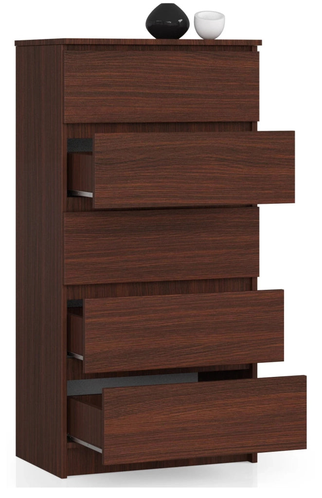 Cassettiera AKORD K60 Cassettiera Wengé 60 cm 5 cassetti 60x40x121 cm