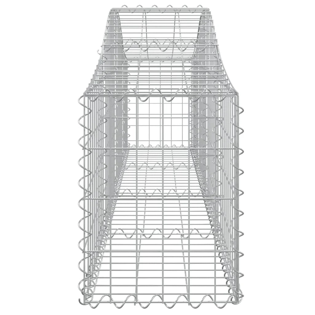 Set di 9 gabbioni ad arco per recinzione gabbia o muro di contenimento 200 x 30 x 40/60 cm ferro zincato argento 02_0041251