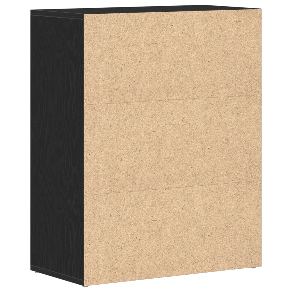 Credenza Nera in Rovere 60x30x75 cm - Legno ingegnerizzato