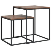 Set di 2 pz Tavolini da salotto | Tavolino da caff¨¨ | Tavolino da Soggiorno in Legno Multistrato e Metallo