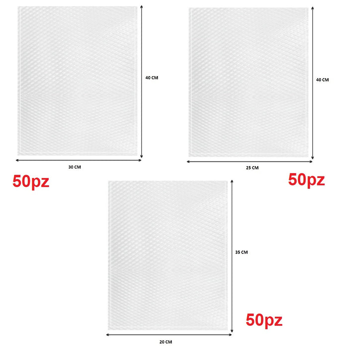 Buste Sottovuoto Goffrate 250pz 5 Misure uso Domestico e Professionale BPA FREE