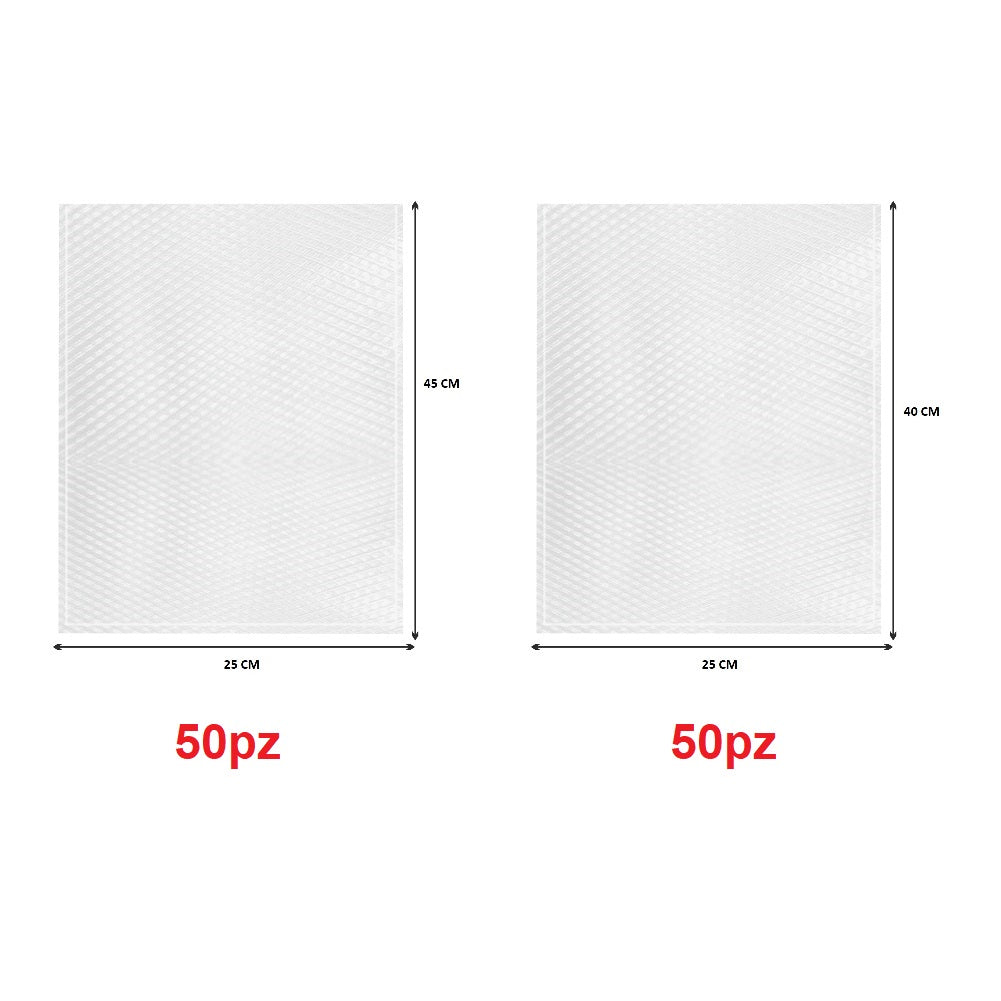 Buste Sottovuoto Goffrate 250pz 5 Misure uso Domestico e Professionale BPA FREE