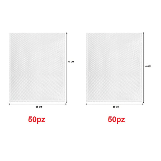 Buste Sottovuoto Goffrate 250pz 5 Misure uso Domestico e Professionale BPA FREE