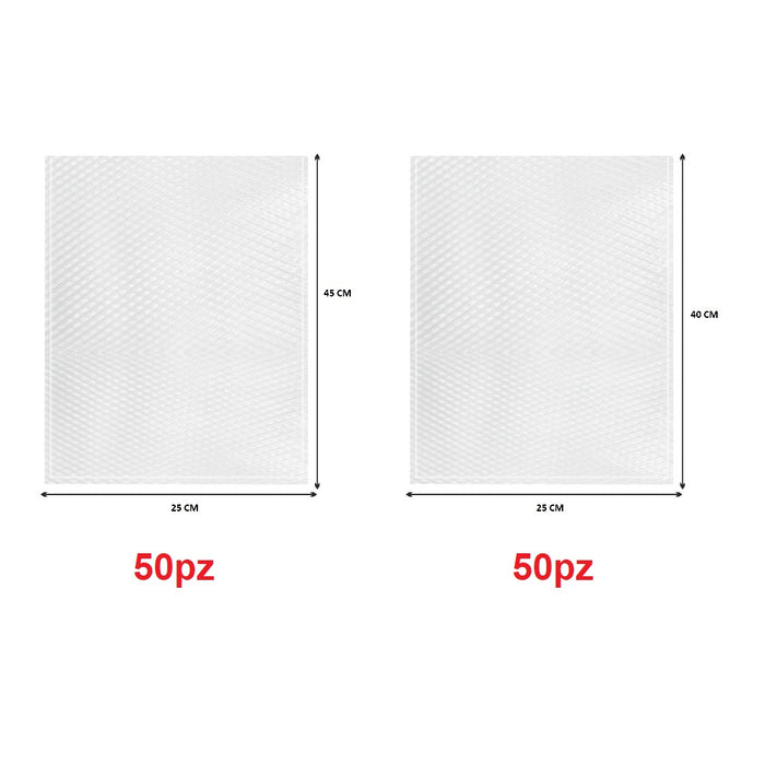 Buste Sottovuoto Goffrate 250pz 5 Misure uso Domestico e Professionale BPA FREE