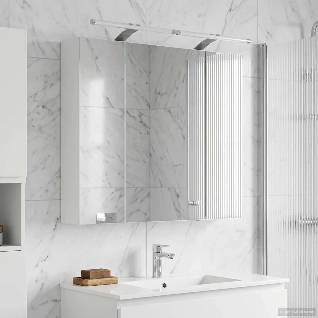 Mobiletto per specchio da bagno Bianco 80 x 14.5 x 70 cm
