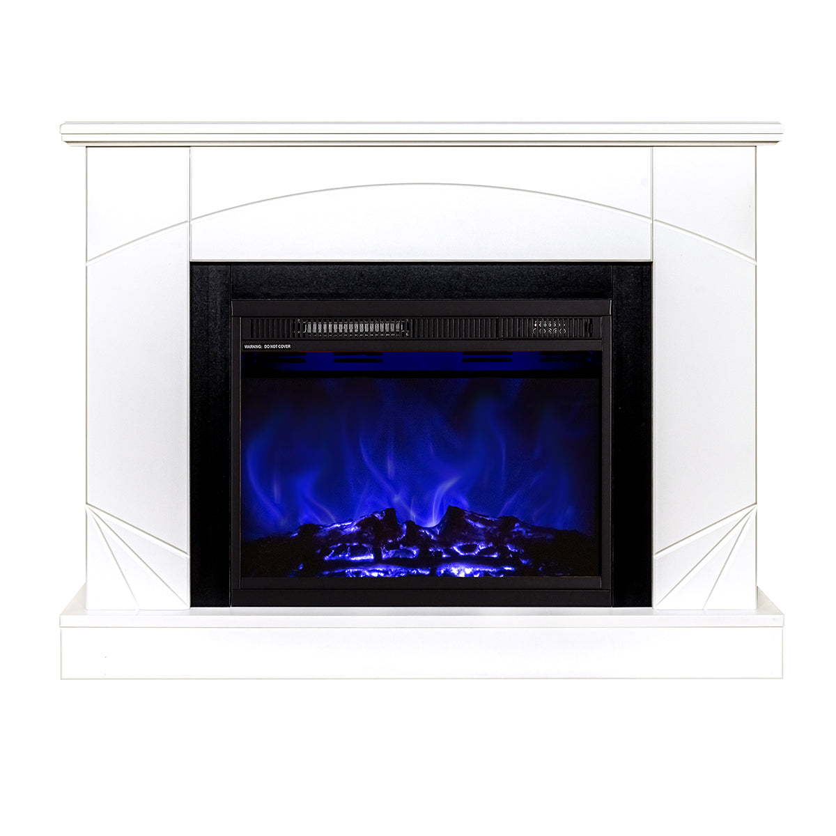 Camino Elettrico da Pavimento 85x110x27 cm Effetto Fiamma 1500W Madeira & Lorance Noce