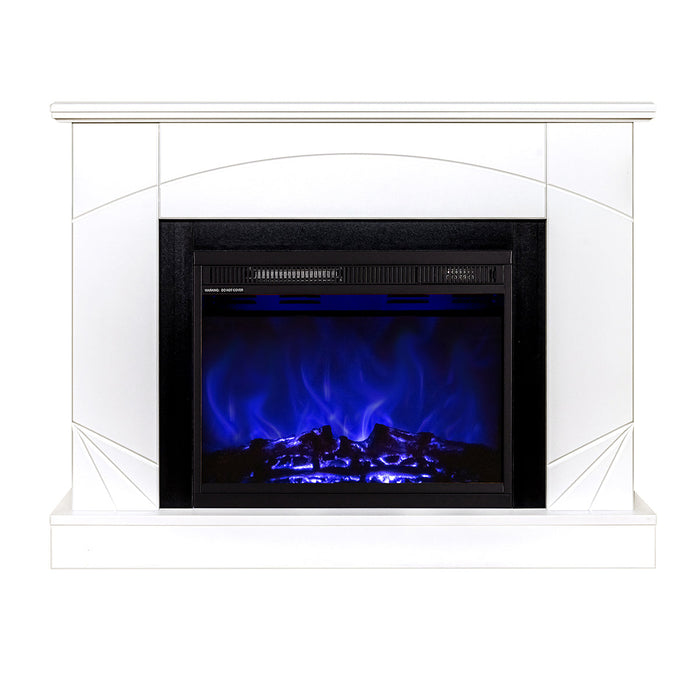 Camino Elettrico da Pavimento 85x110x27 cm Effetto Fiamma 1500W Madeira & Lorance Noce