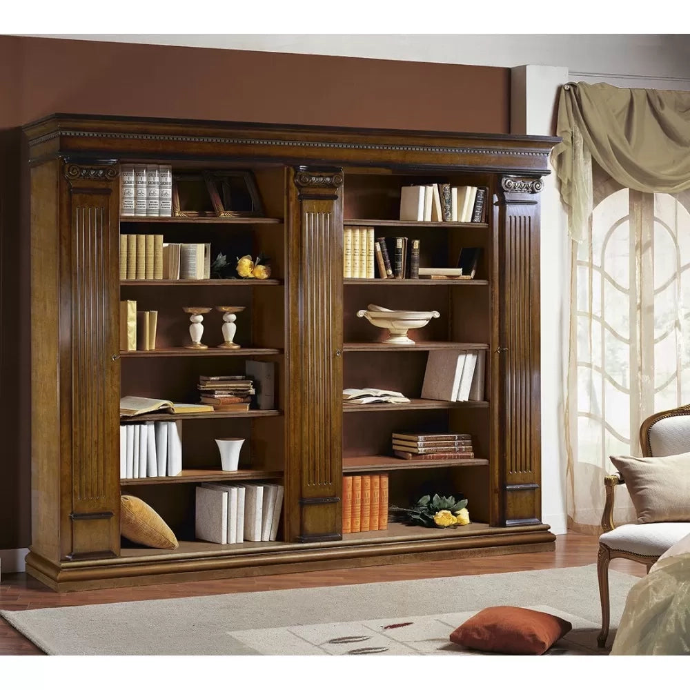 Libreria classica 3 porte e 22 ripiani in legno 306x52x240 - Mobili 2G