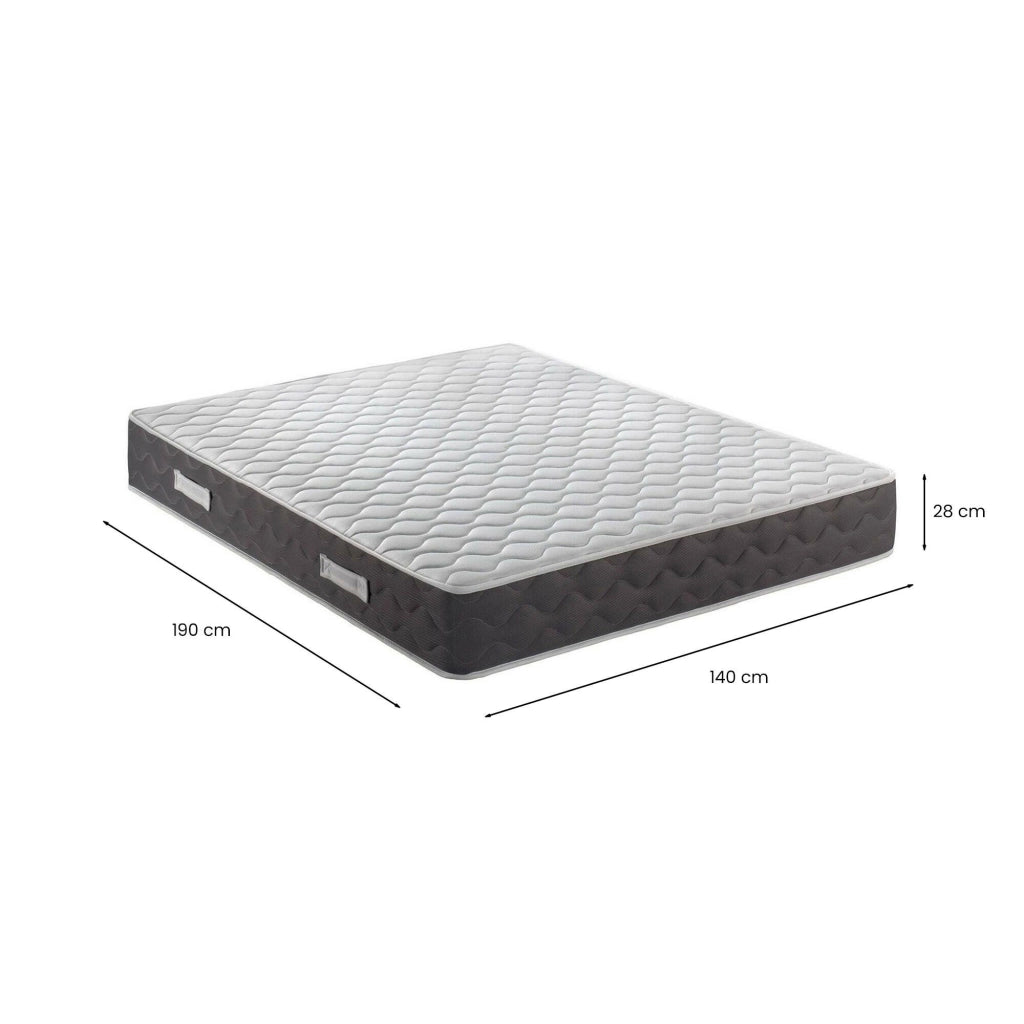 Materasso matrimoniale South, Materasso Memory Foam, Materasso ergonomico, Materasso a molle insacchettate, 100% Made in Italy, 140x190xh28 cm