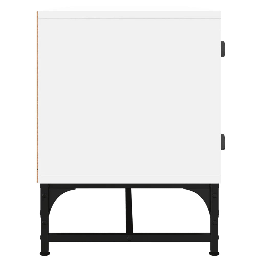 Mobile TV | Armadietto TV | Mobile Porta TV con Ante in Vetro Bianco 102x37x50 cm