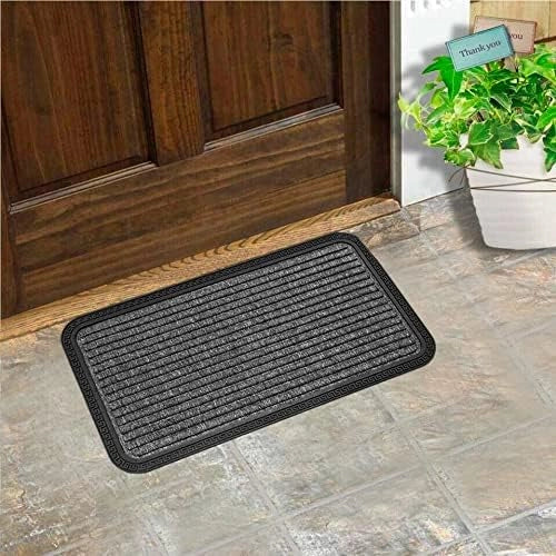 Zerbino Ingresso Antiscivolo Robusto Assorbente Tappeto Gommato Asciugapassi Bordeaux 40x70 cm