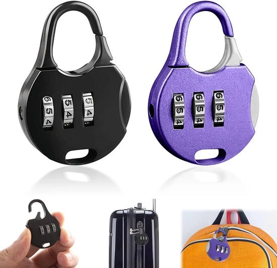 Cassaforte Mini - 3 cifre Combinazione - Doppio Set di Chiusura - Leggero - Adatto per Borsa/Zaino - Cambio Password Facile