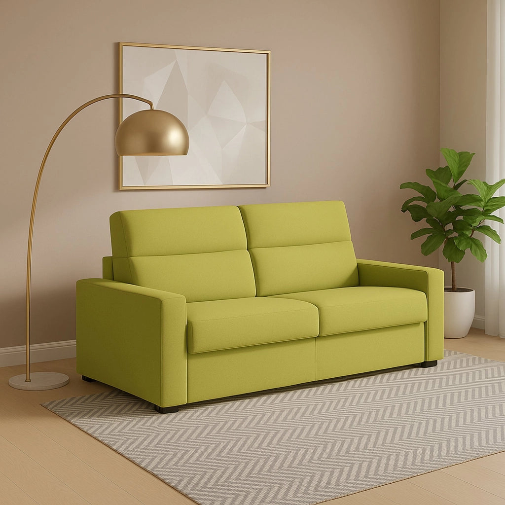 Vialfre, Divano Fisso 2 Posti Sfoderabile Made in Italy, 180x95x100h cm Verde