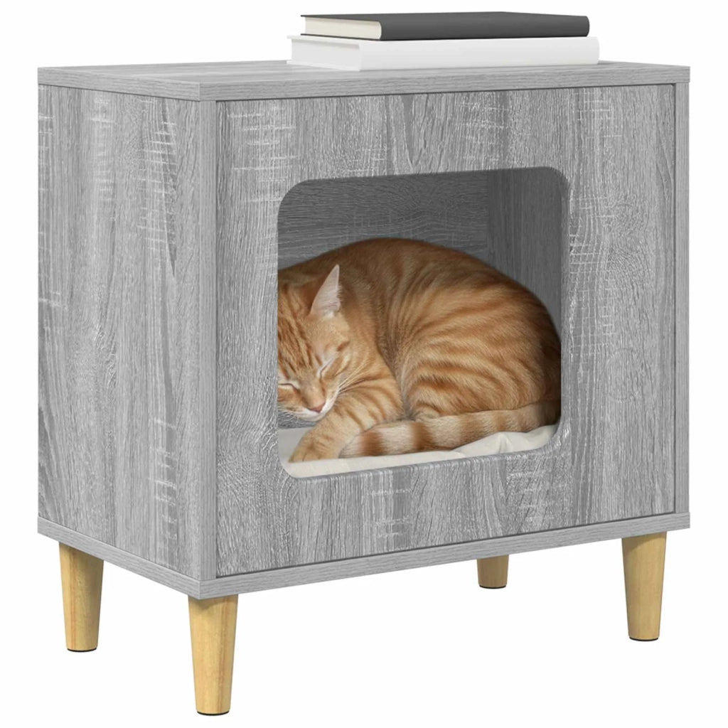 Casa per Gatti Grigio Sonoma 51 x 30 x 52 cm Legno multistrato CFW3678538