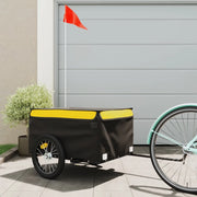 Rimorchio da Bici Nero e Giallo 45 kg in Ferro 94085