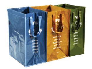 BORSA PER RACCOLTA DIFFERENZIATA- - dimensioni singola borsa cm.26x35x49h. - pz.3 - 6 serie XTRA