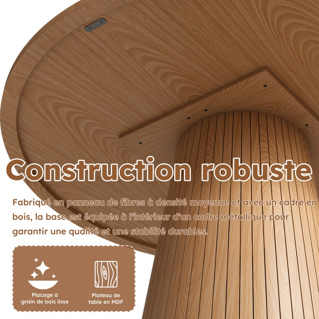 Tavolo da pranzo rotondo ?110 cm in MDF con impiallacciatura rovere; colore rovere