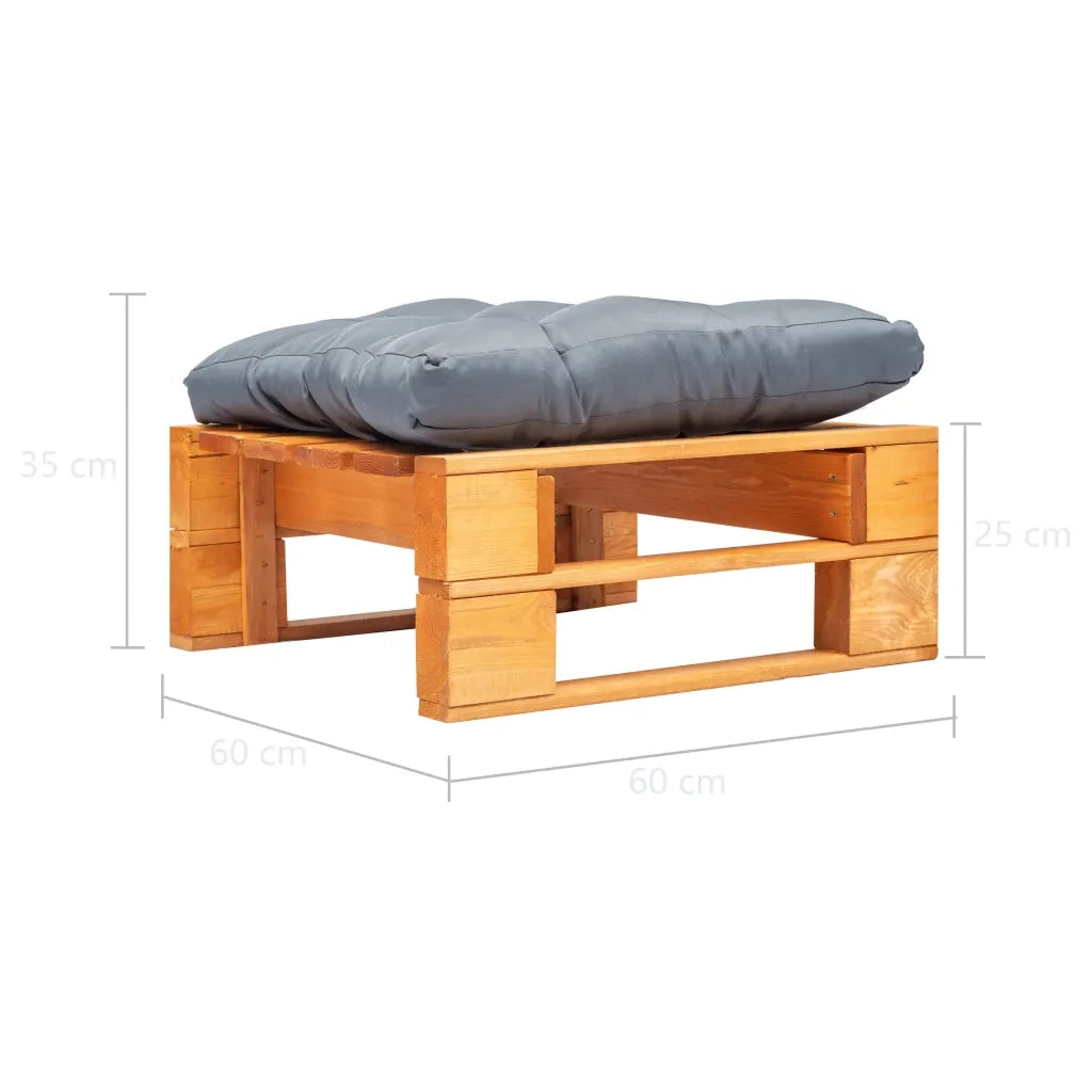 Divano da Giardino a Pallet e Cuscino Grigio in Legno ambra 277441