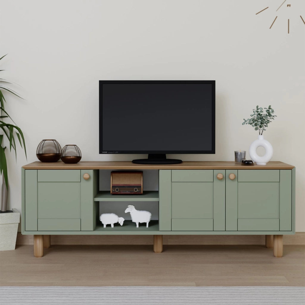 Supporto TV in legno "Mia" - 160 x 40 x 56 cm - Verde