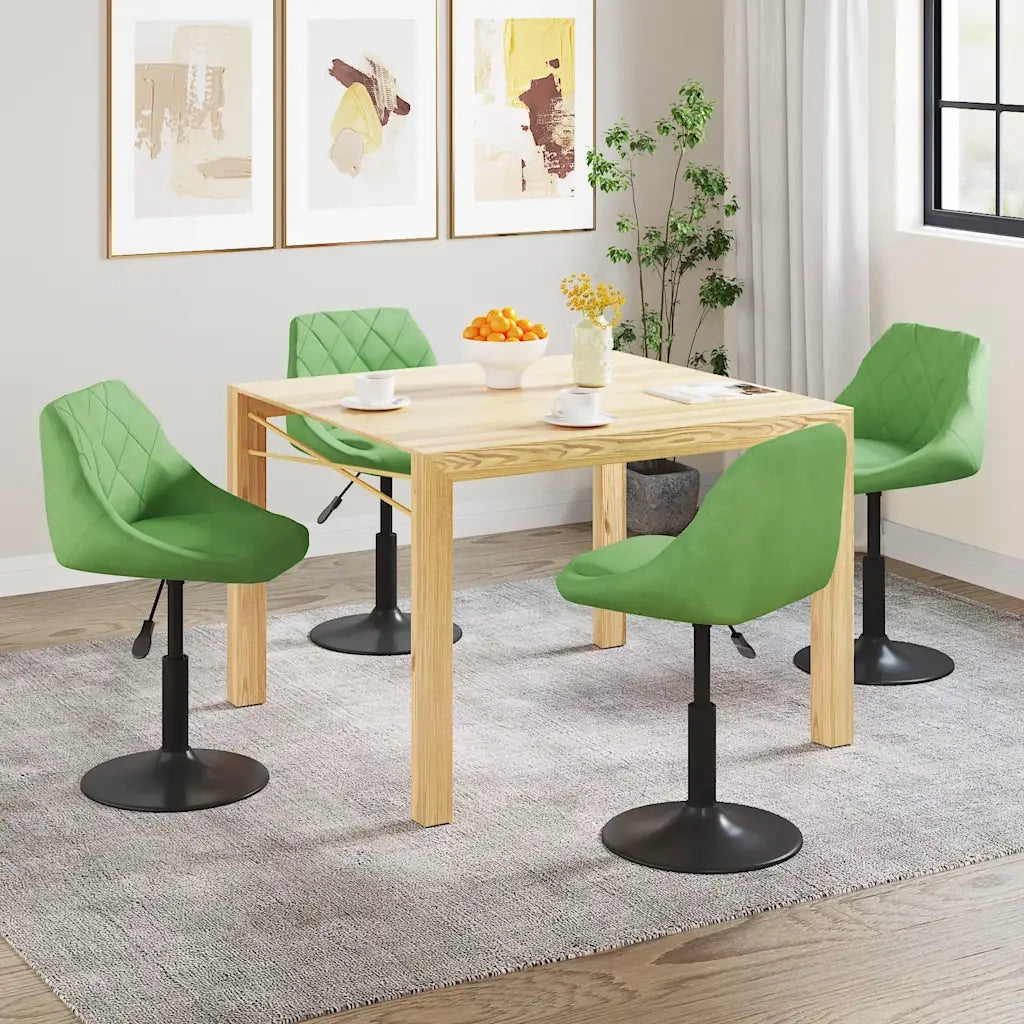 Sedie da Pranzo Girevoli 4 pz Verde Chiaro in Velluto 3088793