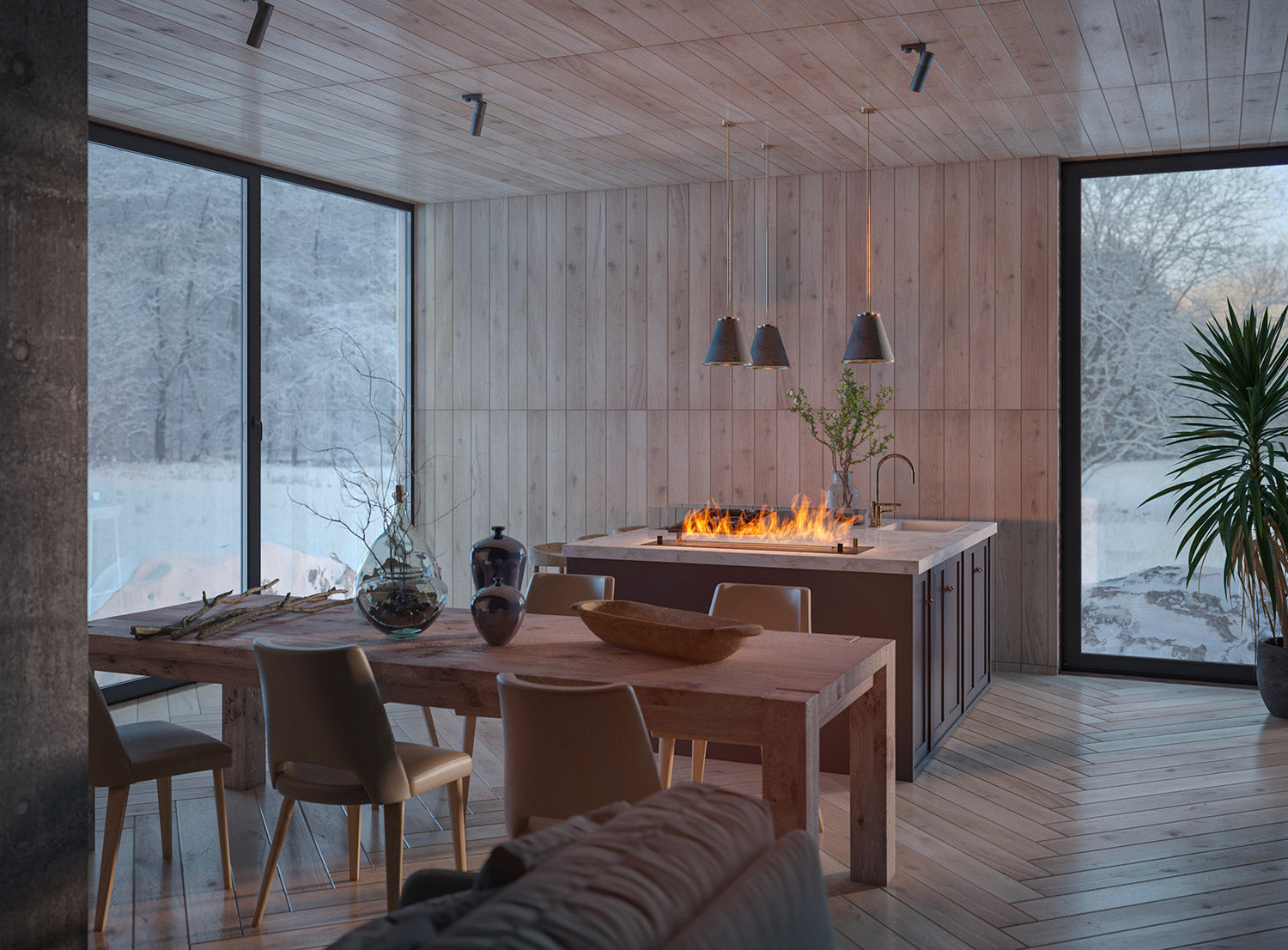 Bruciatore a Bioetanolo da Incasso 100x32x15 cm Insert Slim 1000 Nero con Vetro