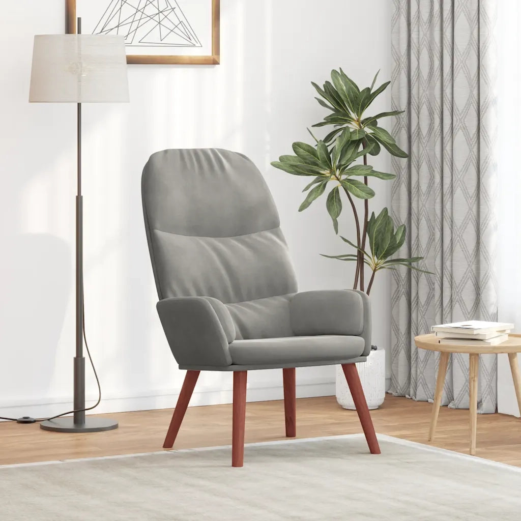 vidaXL Sedia Relax Grigio Chiaro in Velluto